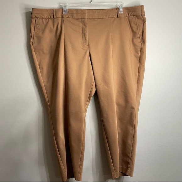 Women’s Lane Bryant Tan Straight Leg Ankle Pants Minimalist Office Career - Picture 1 of 6